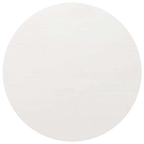 vidaXL Borðplata Hvít Ø80x2,5 cm Gegnheil Fura