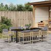 vidaXL Gar&eth;ur bor&eth;sett 9 pcs Drapplita&eth;ur p&oacute;l&yacute;rattan