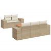vidaXL 6 Hluta Gar&eth;s&oacute;fasett me&eth; Sessum Drapplita&eth; P&oacute;l&yacute;rattan