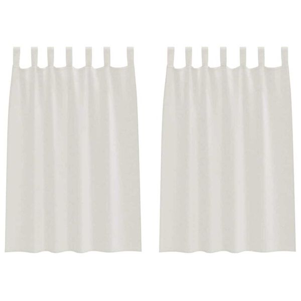 vidaXL Voile gardína 2 pcs Rjómalitur 140 x 140 cm Pólýester