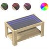 vidaXL S&oacute;fabor&eth; me&eth; LED Sonoma Eik 93x53x45 cm Samsettur Vi&eth;ur