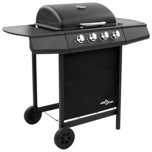 vidaXL Gasgrill 4 Brennarar Svart