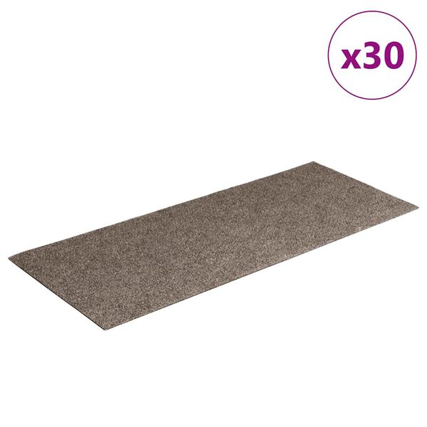 vidaXL Stigamottur sj&aacute;lfl&iacute;mandi 30 stk 60x25 cm beige r&eacute;tthyrndar