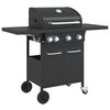 vidaXL Gasgrill me&eth; 4 Brennara Svartur Dufth&uacute;&eth;u&eth;u St&aacute;li