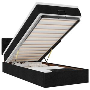 vidaXL Ottoman r&uacute;mgrind me&eth; d&yacute;nu Svartur 80x200 cm Efni