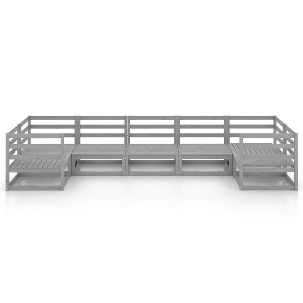 vidaXL 7 Parta Garðsófasett Gegnheill Furuviður