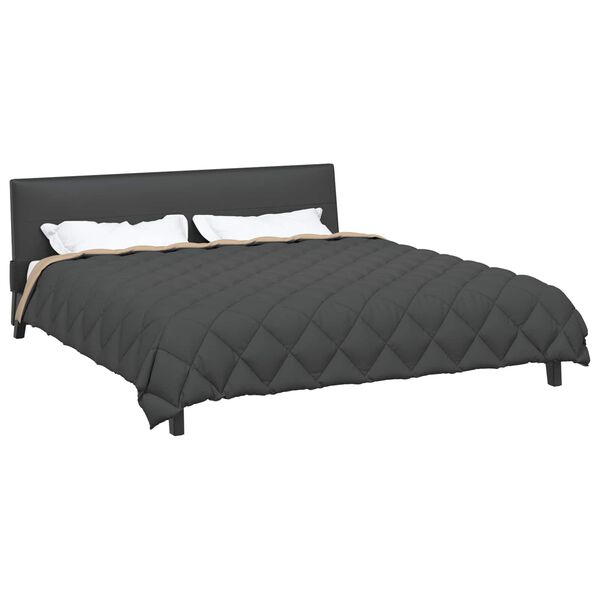 vidaXL Vetrar s&aelig;ng Antrac&iacute;t og Taupe 200 x 200 cm M&iacute;kr&oacute;f&iacute;ber