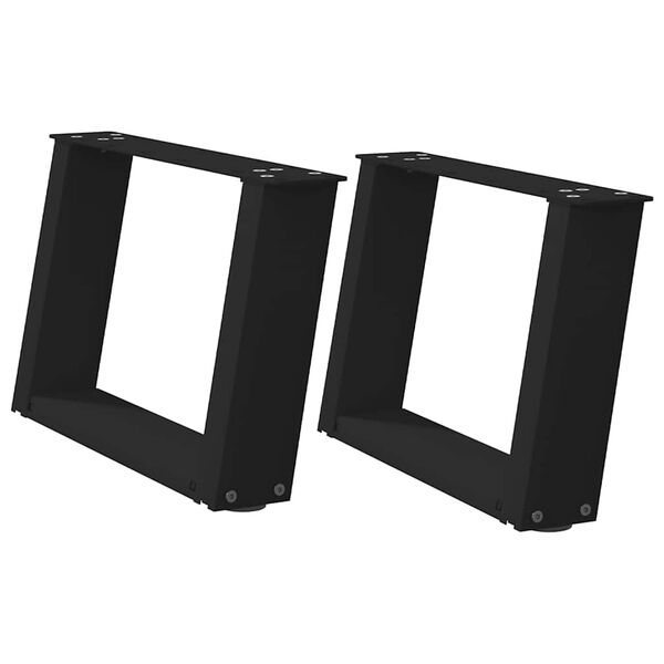 vidaXL s&oacute;fabor&eth;sf&aelig;tur U-laga 2 stk svart 40x(30-31) cm st&aacute;l