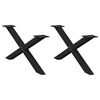 vidaXL s&oacute;fabor&eth;sf&aelig;tur X-laga 2 stk svart 70x(30-31) cm st&aacute;l