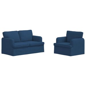 vidaXL S&oacute;fasett 2 pcs Bl&aacute;r 144 x 80 x 85 cm d&uacute;kur