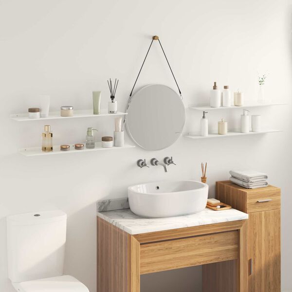 vidaXL Flj&oacute;tandi skrifbor&eth; Vegghengt 4 pcs Hv&iacute;t 80 x 18 x 2,5 cm St&aacute;l