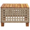 vidaXL Garðborð Drappaður 55x55x36 cm Pólýrattan og Akasíuviður