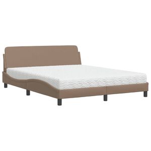 vidaXL R&uacute;m me&eth; D&yacute;nu Dover Mj&oacute;lkurkaffilita&eth; 160x200 cm Gervile&eth;ur