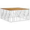vidaXL Sófaborð Silfurlitað Stál og Gegnheill Akasíuviður