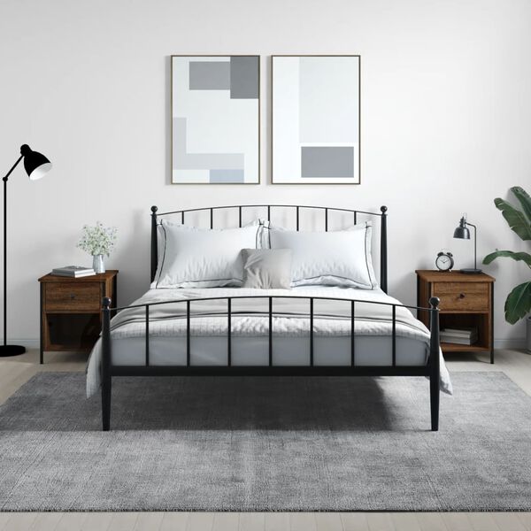 vidaXL N&aacute;ttbor&eth; 2 stk. Br&uacute;n Eik 40x42x50 cm Samsettur Vi&eth;ur