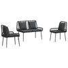 vidaXL Gar&eth;ur bor&eth;sett 3 pcs Svartur og Anthracite p&oacute;l&yacute;rattan
