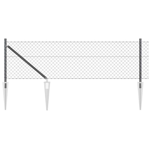 vidaXL Gir&eth;ingarp&oacute;stur Gr&aacute;r 10 x 0,6 m (40 x 40 mm net) St&aacute;l og PVC
