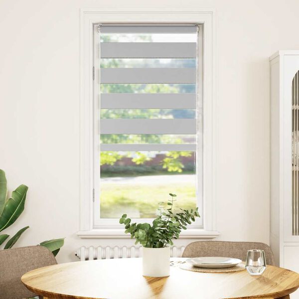 vidaXL Zebra Gard&iacute;na Lj&oacute;sgr&aacute; 55x100 cm Efni Breidd 50,9 cm P&oacute;l&yacute;ester