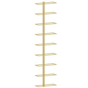 vidaXL Vegghengdur V&iacute;nrekki fyrir 9 Fl&ouml;skur Gyllt J&aacute;rn