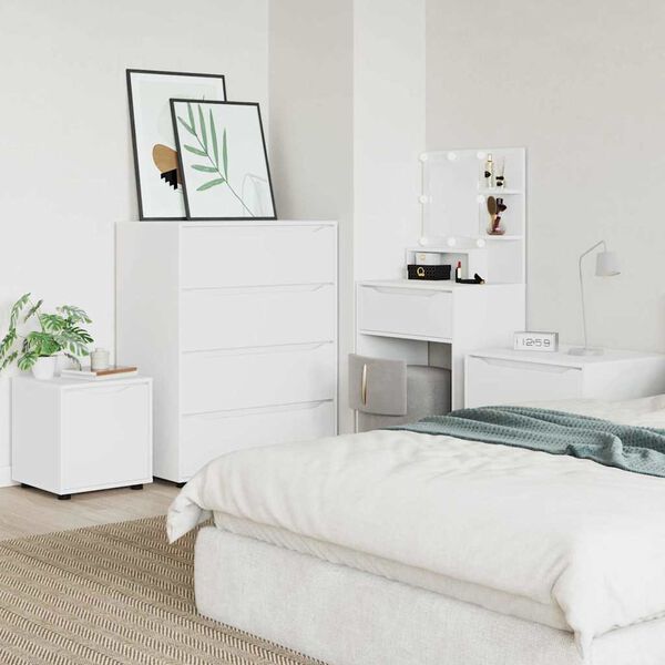 vidaXL Ba&eth;herbergissk&aacute;pur Hv&iacute;tt 40,5 x 40 x 44 cm Samsettur vi&eth;ur