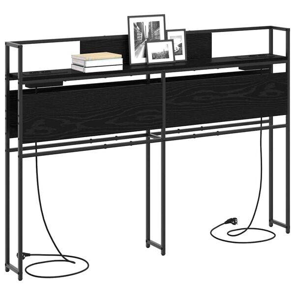 vidaXL Geymslu h&ouml;f&eth;ah&ouml;gg me&eth; hillu Sv&ouml;rt eik 150 cm Samsettur vi&eth;ur