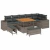 vidaXL Gar&eth;s&oacute;fa sett me&eth; p&uacute;&eth;i 9 pcs Gr&aacute;r p&oacute;l&yacute;rattan