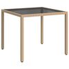 vidaXL Gar&eth;bor&eth; 90x90x75 cm Hert Gler og P&oacute;l&yacute;rattan Drappa&eth;