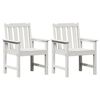 vidaXL Garðborðstóll 2 pcs Hvítt 65.5 x 59 x 88cm HDPE