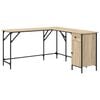 vidaXL Skrifbor&eth; Sonoma Eikarlitur 141x141x75 cm Samsettur Vi&eth;ur