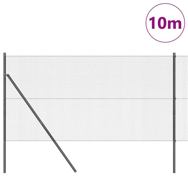 vidaXL Gir&eth;ingarp&oacute;stur Gr&aacute;r 10 x 1,4 m (12 x 12 mm net) St&aacute;l og PVC