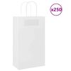vidaXL Papp&iacute;rspokar 250 stk me&eth; Handf&ouml;ngum Hv&iacute;tir 21x11x36 cm