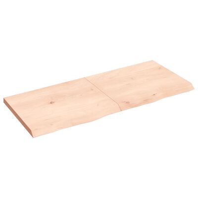 vidaXL Borðplata 120x50x(2-4) cm Ómeðhöndluð Gegnheil Eik