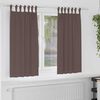 vidaXL Svartgard&iacute;nur me&eth; hringjum 2 pcs D&ouml;kk br&uacute;nt 175 x 140 cm