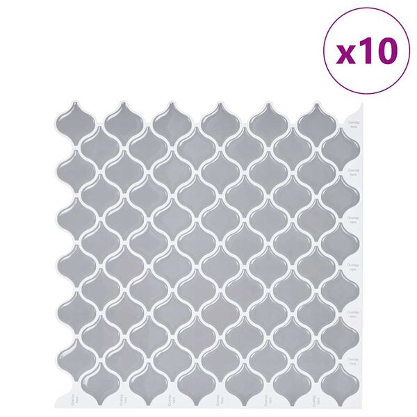 vidaXL Lanturn fl&iacute;s 10 pcs Gr&aacute;r 27 x 27 cm P&oacute;l&yacute;&uacute;retan og PET