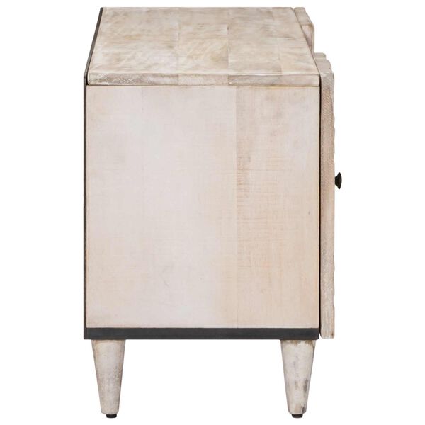 vidaXL Sj&oacute;nvarpssk&aacute;pur me&eth; hur&eth; Hv&iacute;tt 105 x 33,5 x 46 cm Hart mang&oacute;tr&eacute;