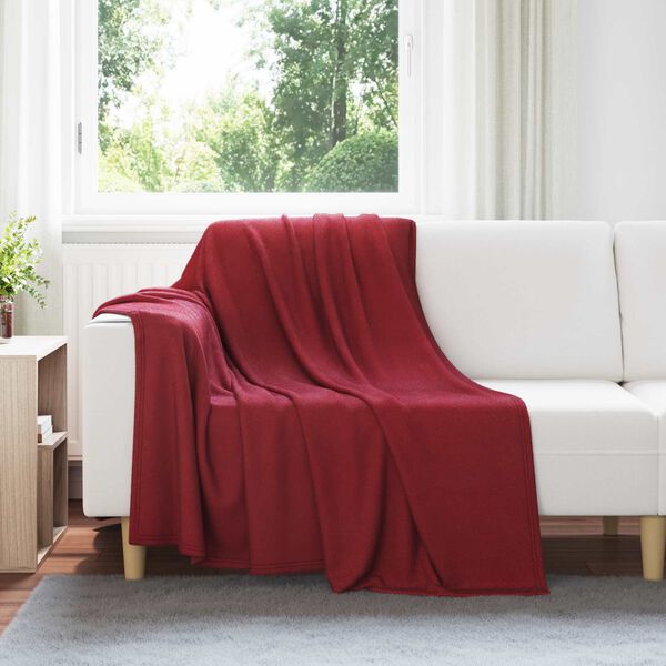 vidaXL &THORN;eppi 6 pcs Bordeaux Rau&eth;ur 200 x 150 cm Fl&iacute;s