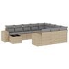 vidaXL 11 Hluta Gar&eth;s&oacute;fasett me&eth; Sessum Drapplita&eth; P&oacute;l&yacute;rattan