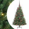 vidaXL Gervi hengdu j&oacute;latr&eacute; me&eth; 150 LED Gr&aelig;nn 120 cm PVC og m&aacute;lmur