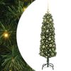 vidaXL Gervi j&oacute;latr&eacute; me&eth; 150 LED Gr&aelig;nn 120 cm PVC, st&aacute;l og plast