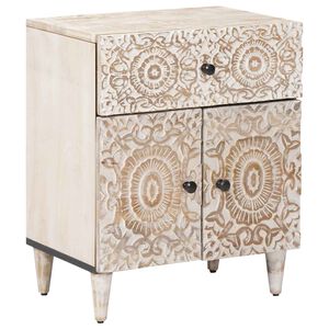 vidaXL R&uacute;mfatask&aacute;pur me&eth; sk&uacute;ffu Hv&iacute;tt 50 x 33 x 60 cm Hart mang&oacute;tr&eacute;