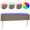 vidaXL LED h&ouml;fu&eth;gafl Taupe 183x16x78/88 cm Efni
