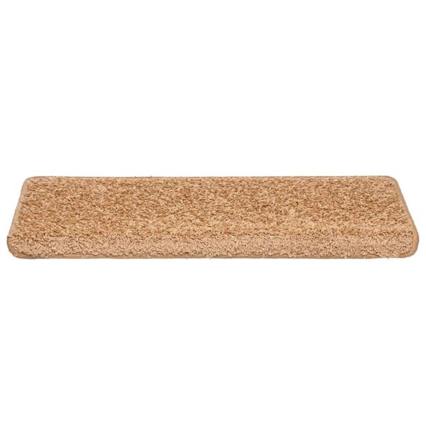 vidaXL Stigamottur 30 stk 65x21x4 cm beige r&eacute;tthyrndar br&uacute;nir