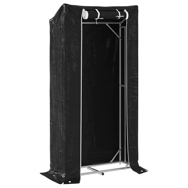 vidaxL Eldiviðargrind með Regnhlíf 100x40x200 cm Sínkhúðað Stál