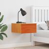 vidaXL Náttborð með skúffu Vaxbrúnn 37 x 35 x 18,5 cm Gegnheil fura