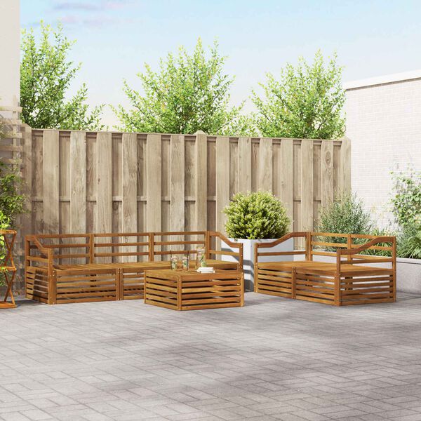 vidaXL &Uacute;ti s&oacute;fasett 6 pcs N&aacute;tt&uacute;rulegur