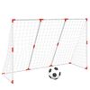 vidaXL F&oacute;tboltamark fyrir B&ouml;rn me&eth; Boltum 2-&iacute;-1 Hv&iacute;tt 184x64x124 cm