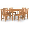 vidaXL 7 hluta Gar&eth;bor&eth;stofusett 150x90 cm &uacute;r gegnheilu teakvi&eth;i