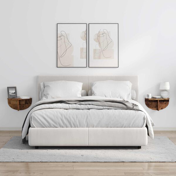 vidaXL Vegghylla Gamalt timbur 38 x 19 x 19 cm Samsettur vi&eth;ur