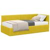 vidaXL Hornar&uacute;m rammi me&eth; d&yacute;nu me&eth; h&ouml;fu&eth;gafl 2 pcs Gulur Flauel