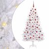 vidaXL Gervi hengdu j&oacute;latr&eacute; me&eth; 300 LED Hv&iacute;tt 180 cm PVC og St&aacute;l